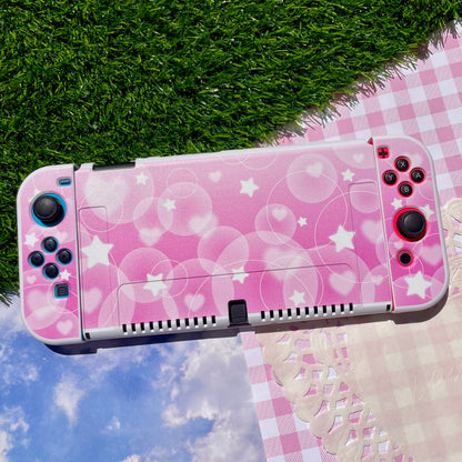 Pink Bubble Nintendo Switch OLED Case