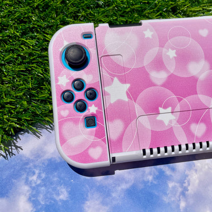 Pink Bubble Nintendo Switch OLED Case