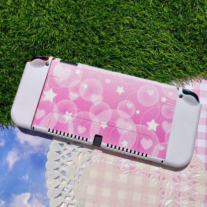 Pink Bubble Nintendo Switch OLED Case