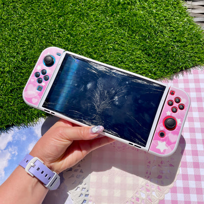 Pink Bubble Nintendo Switch OLED Case