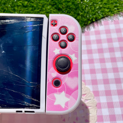 Pink Bubble Nintendo Switch OLED Case