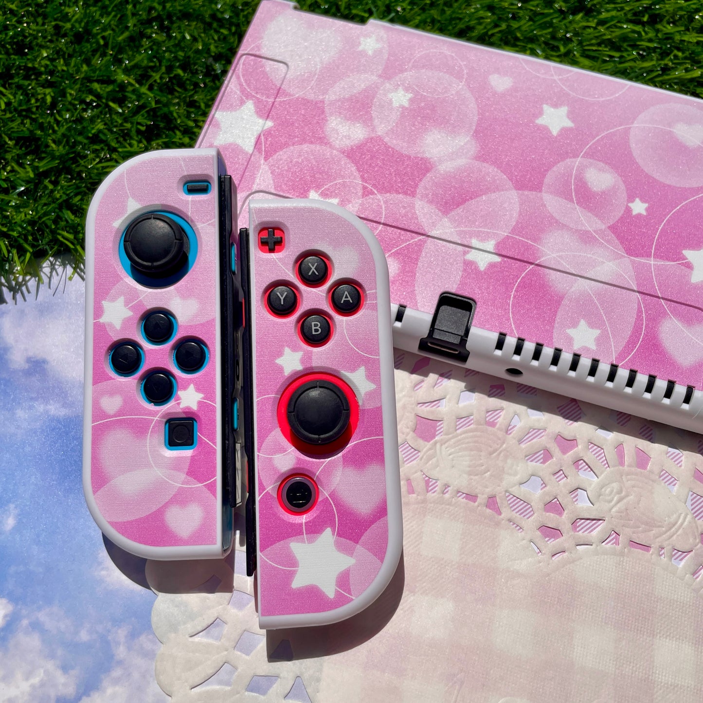 Pink Bubble Nintendo Switch OLED Case