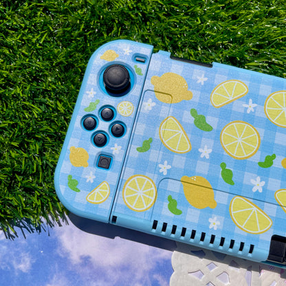 Lemon Gingham Nintendo Switch OLED Case