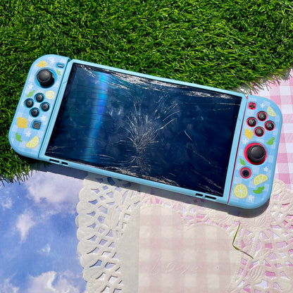 Lemon Gingham Nintendo Switch OLED Case