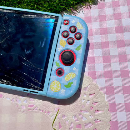 Lemon Gingham Nintendo Switch OLED Case