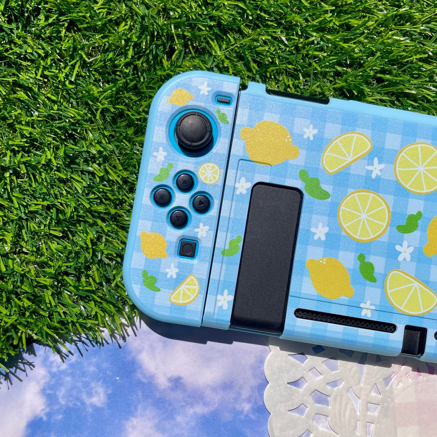 Lemon Gingham Nintendo Switch Case