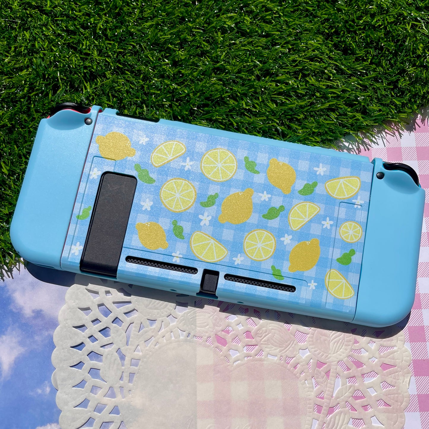 Lemon Gingham Nintendo Switch Case