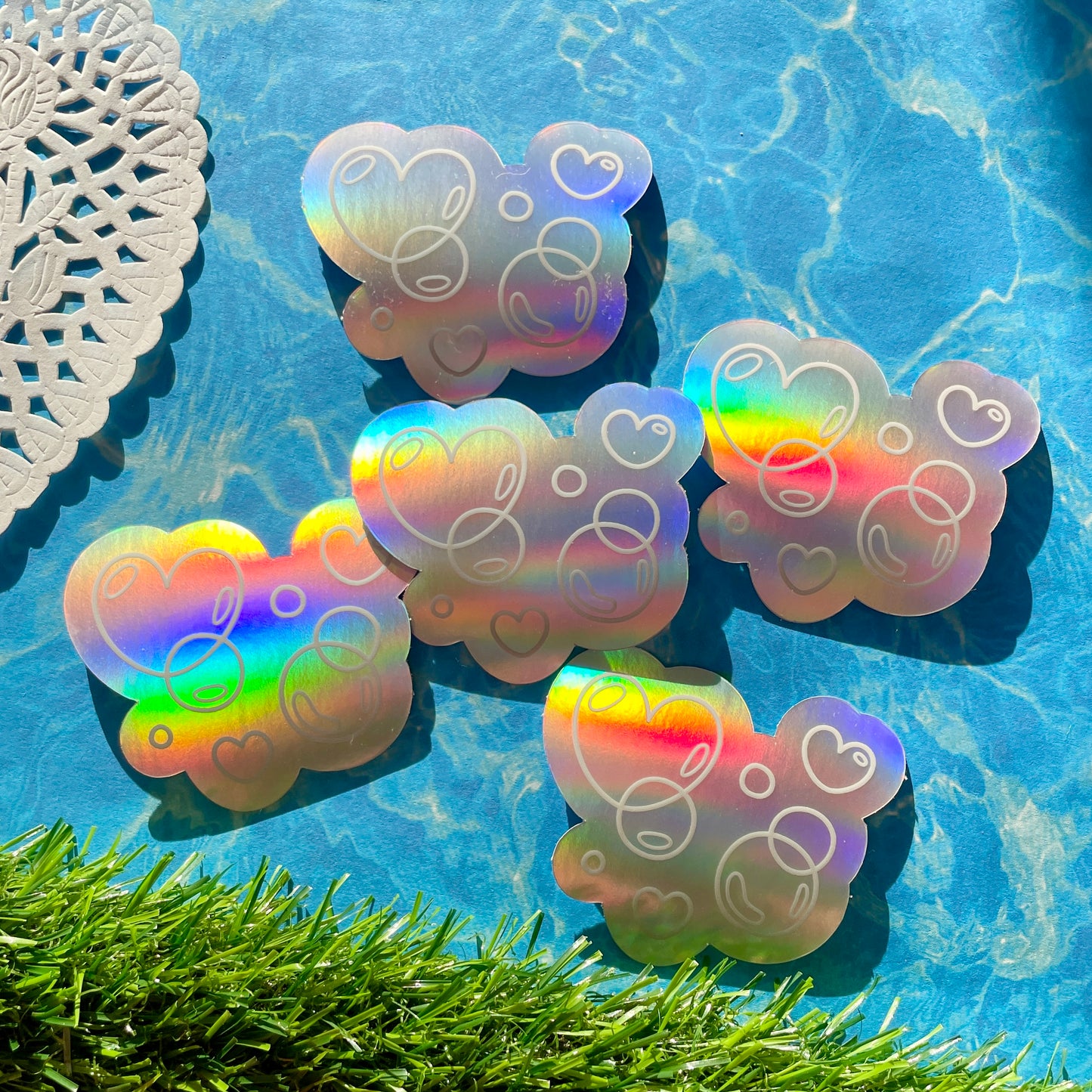 Heart Bubble Holographic Sticker