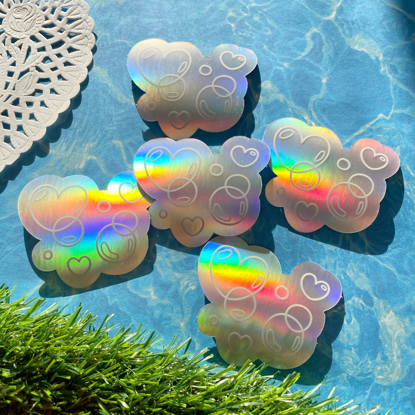 Heart Bubble Holographic Sticker