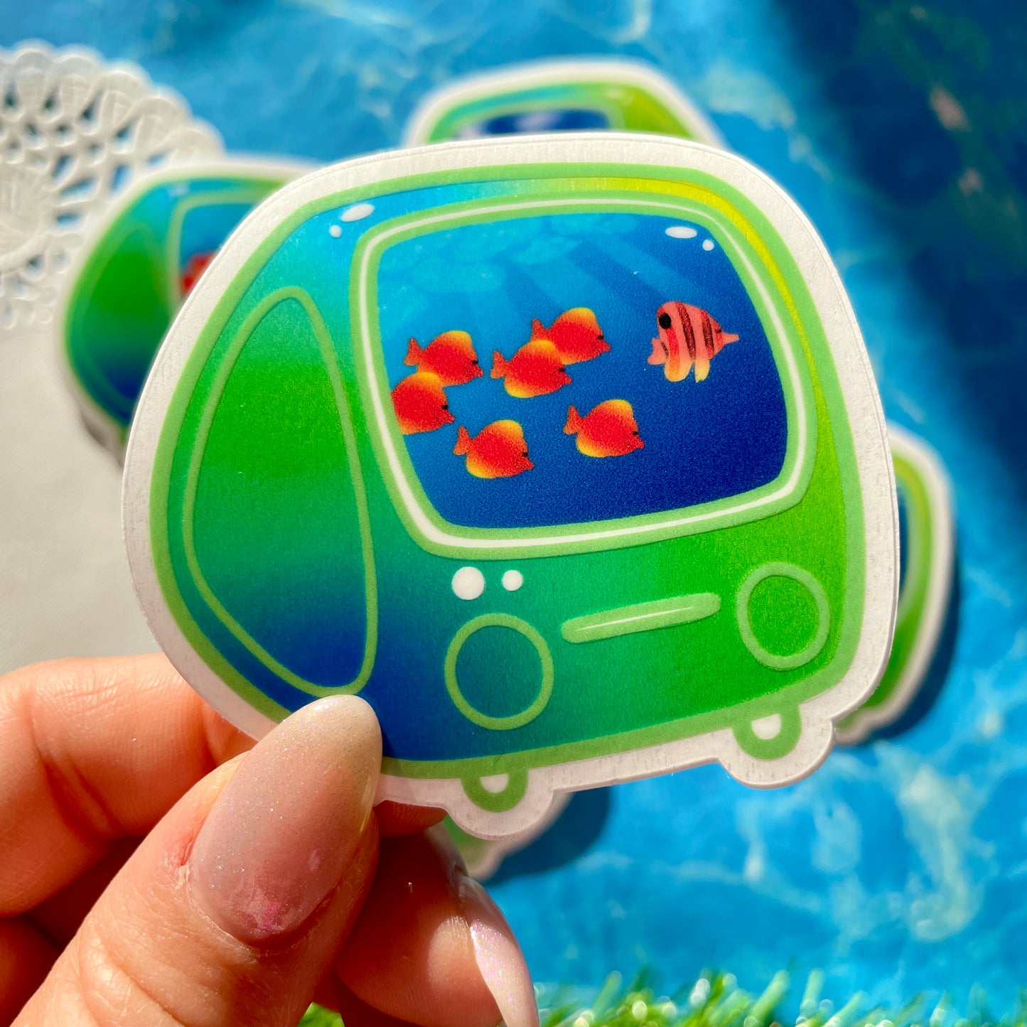 Frutiger Aero Fish Clear Sticker