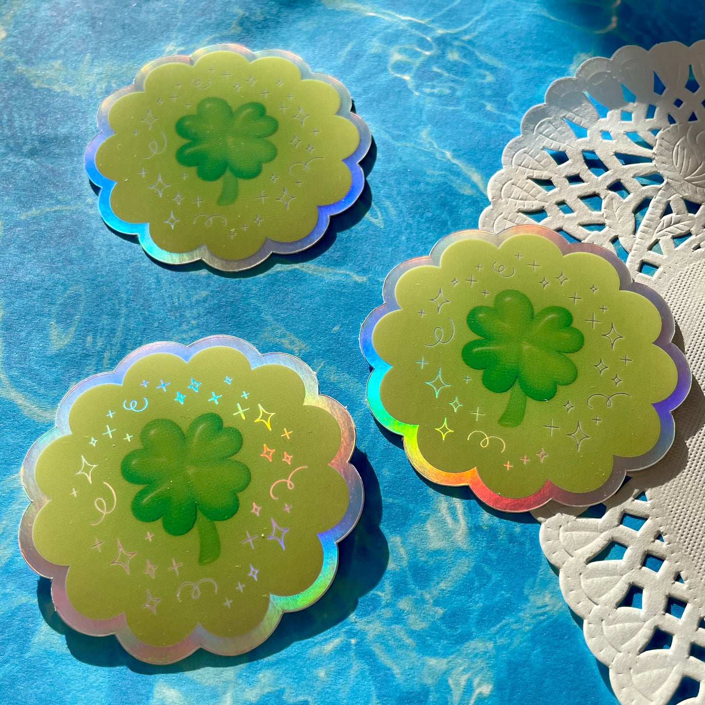 Lucky Clover Holographic Sticker