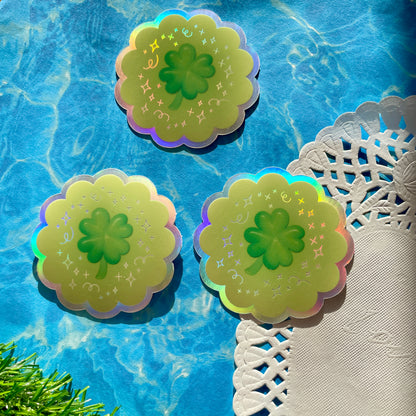 Lucky Clover Holographic Sticker