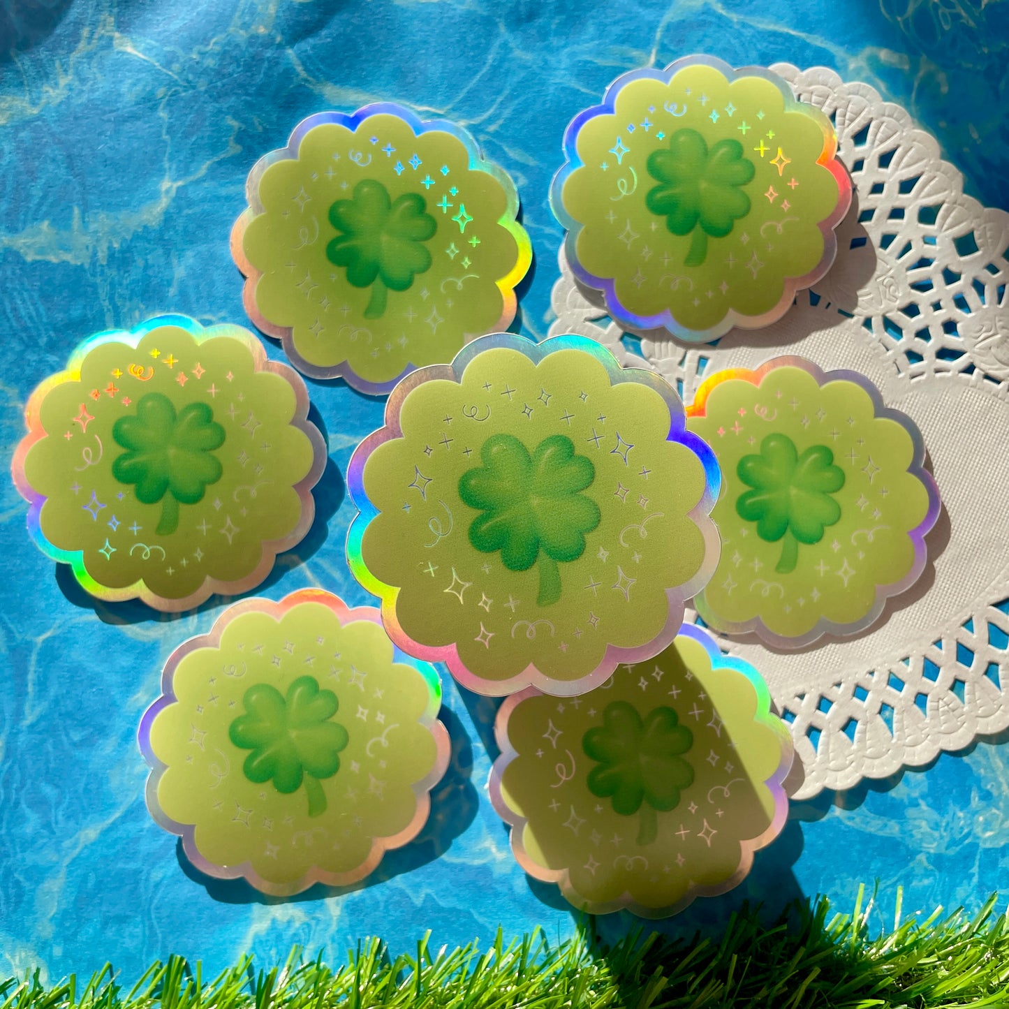 Lucky Clover Holographic Sticker