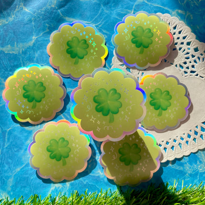Lucky Clover Holographic Sticker