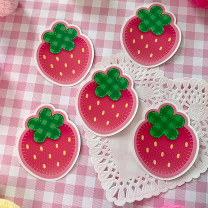 Red Strawberry Sticker