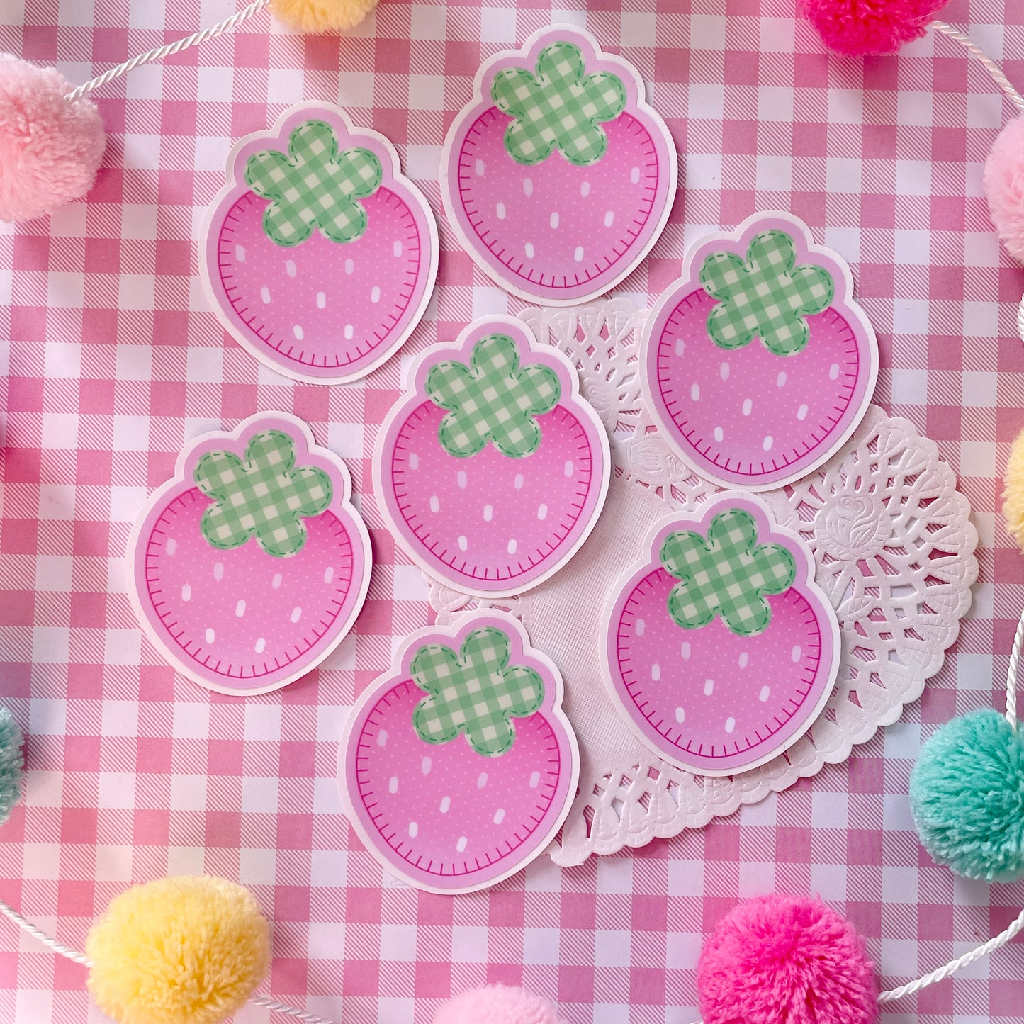 Pink Strawberry Sticker