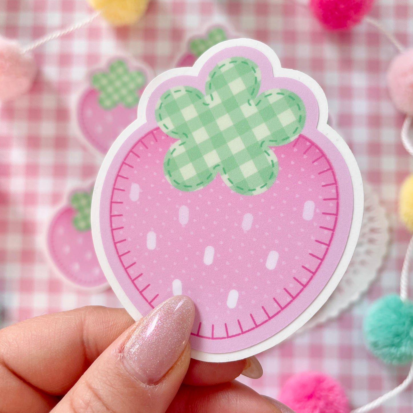 Pink Strawberry Sticker