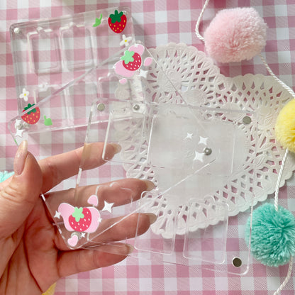 Clear Strawberry 6-Slot Switch Game Cases