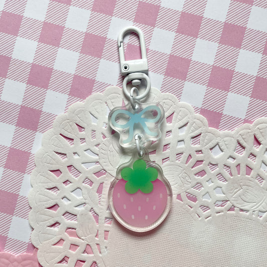 Pink Strawberry Keychain image 0
