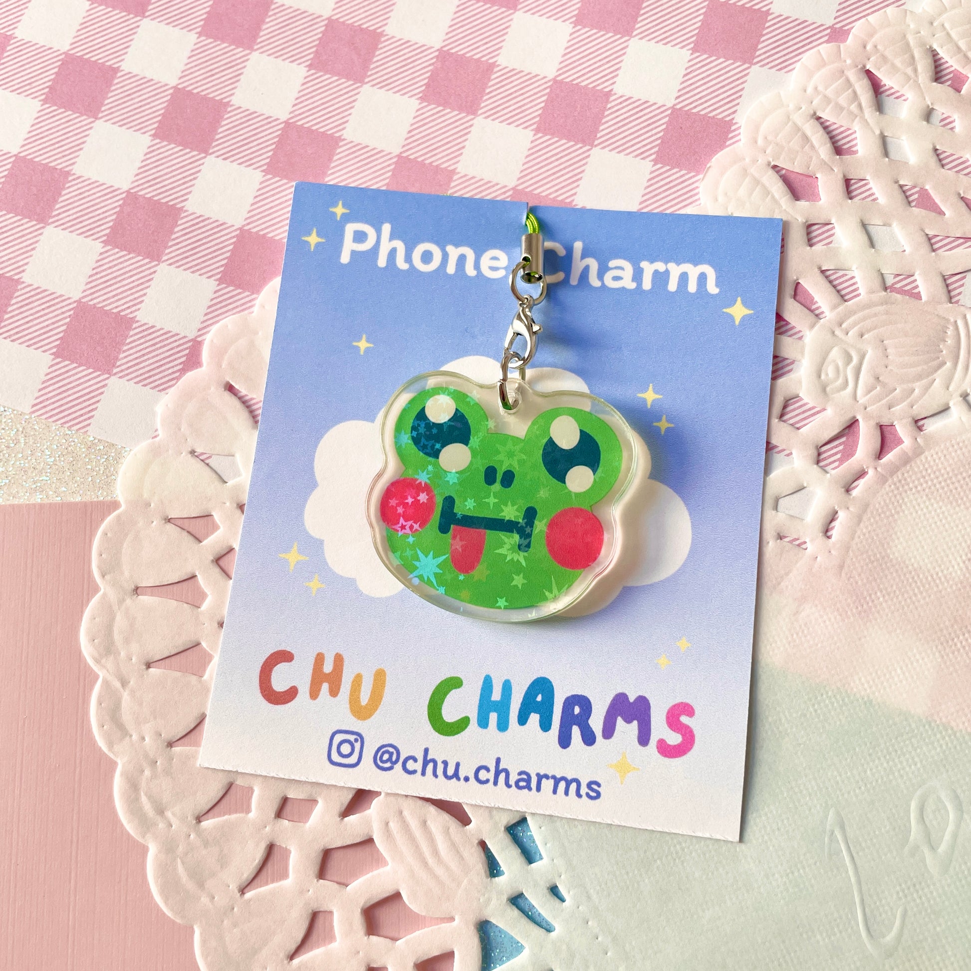 Cheeky Frog Phone Charm image 1