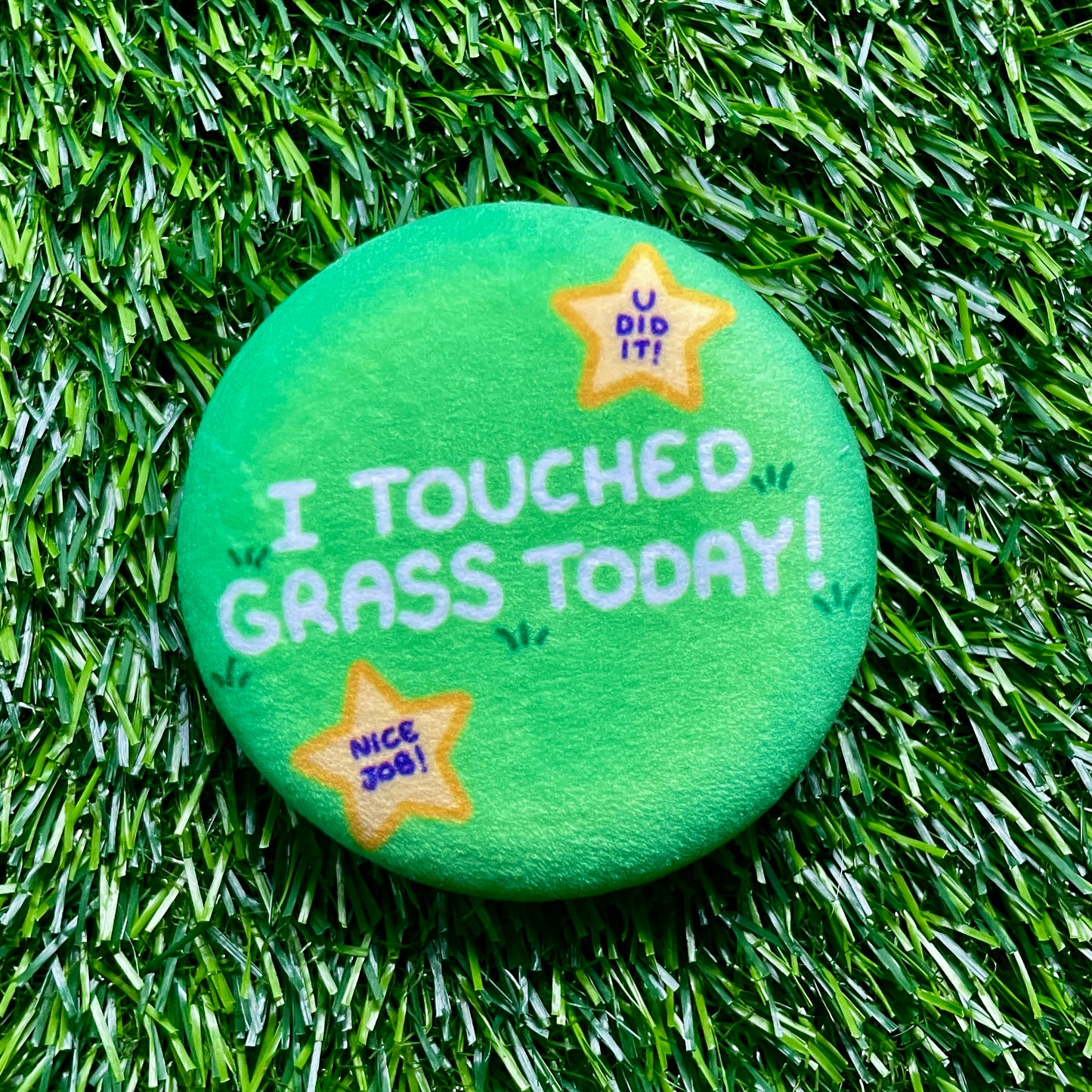 I Touched Grass Today Squishy Plush Button image 5