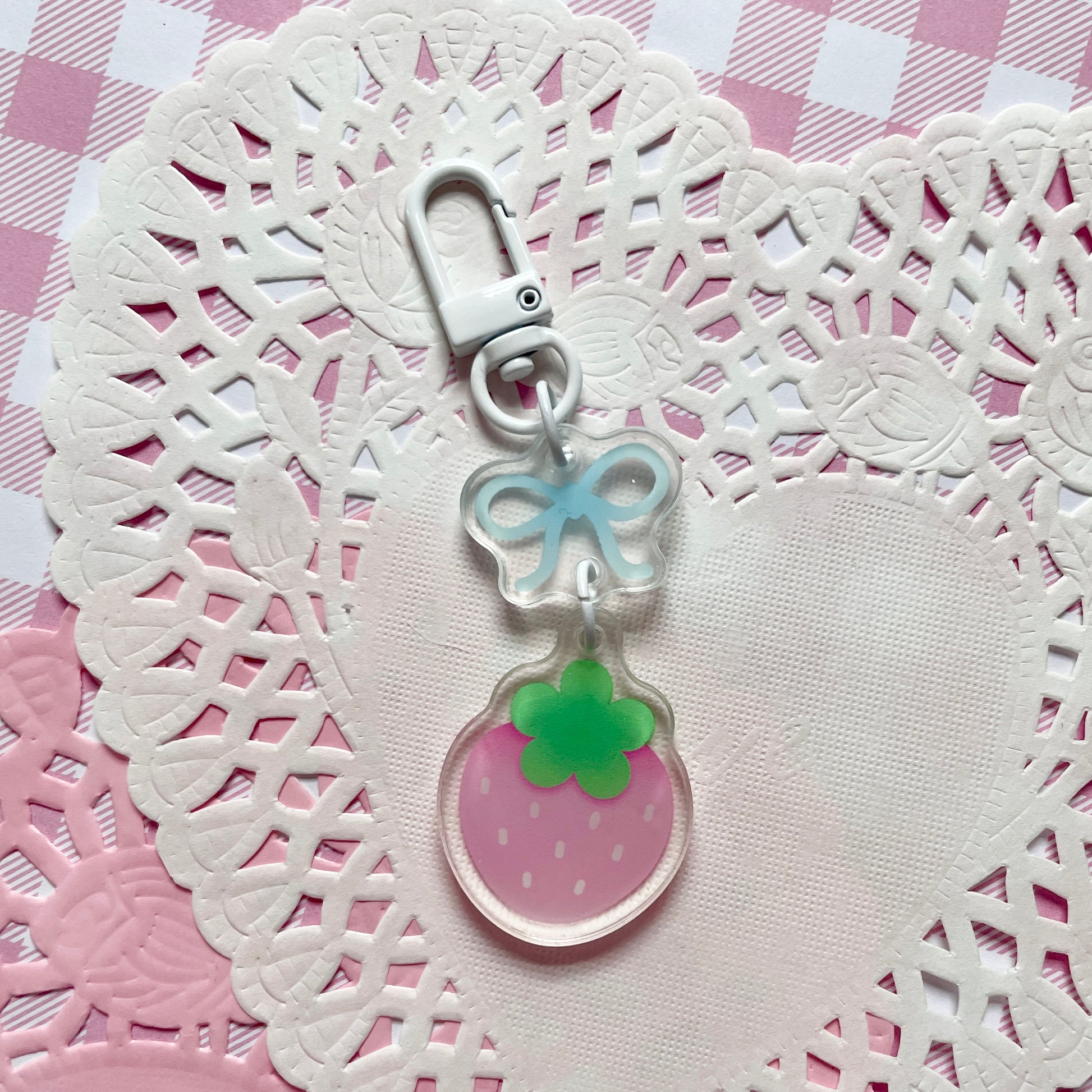 Pink Strawberry Keychain image 2