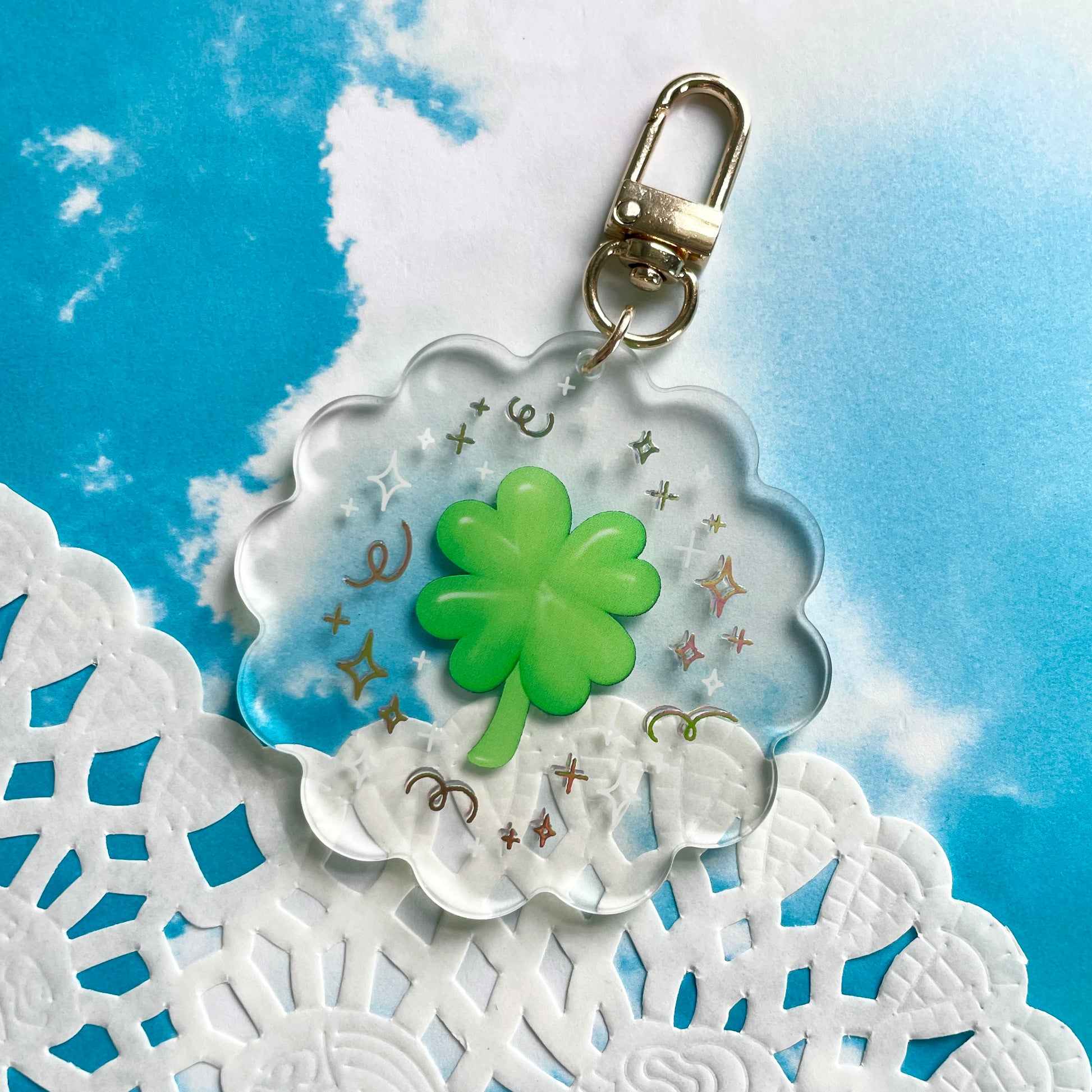 Lucky Clover Gold Foil Keychain image 7