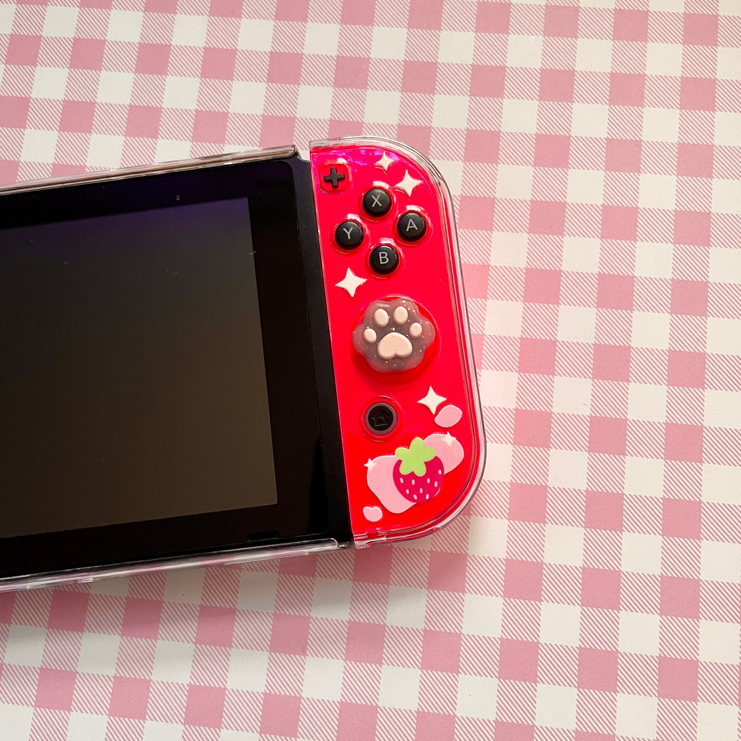 Strawberry Milk Clear Nintendo Switch Case image 4