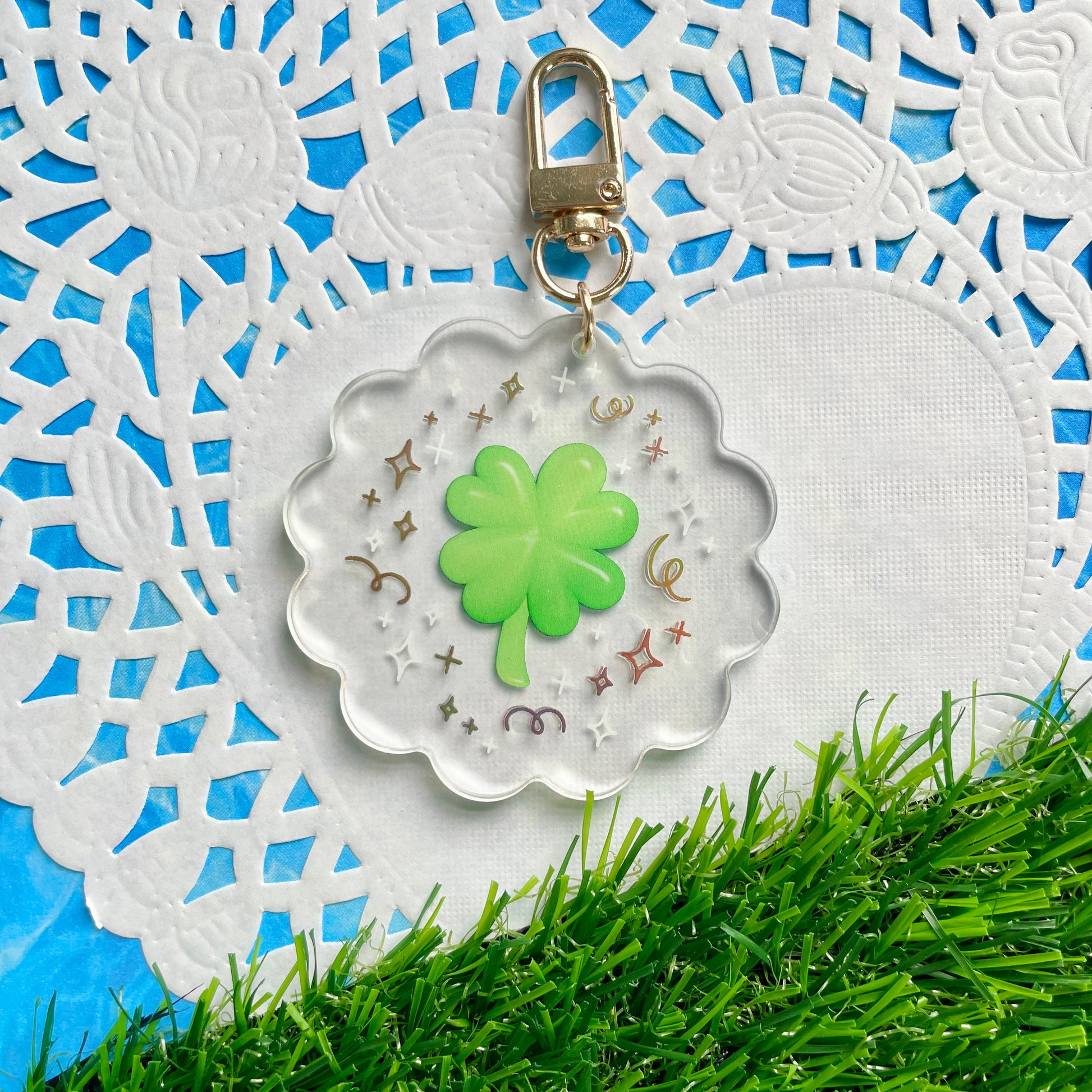 Lucky Clover Gold Foil Keychain image 4