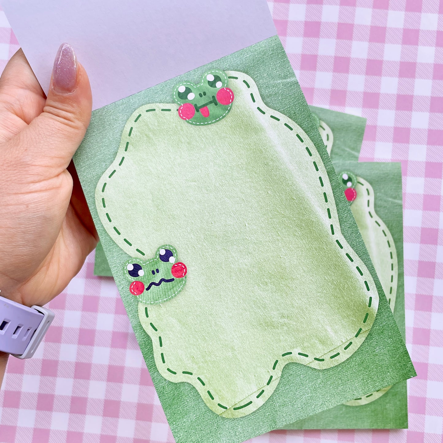 Fabric Frogs Memo Pad image 3