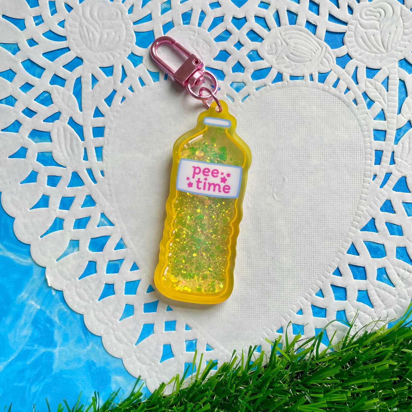 Pee Time Liquid Glitter Keychain image 6