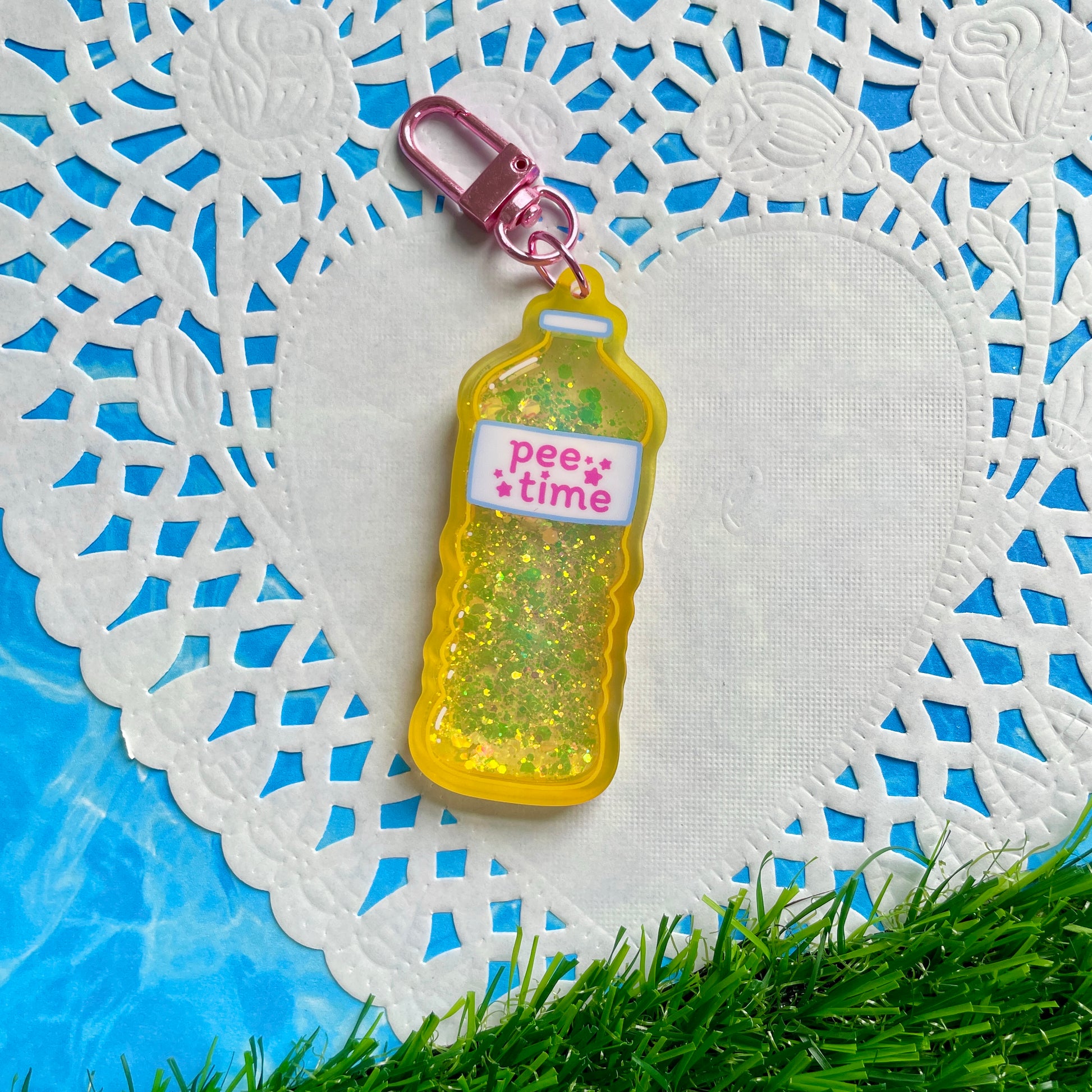 Pee Time Liquid Glitter Keychain image 6
