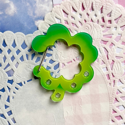 Lucky Clover Acrylic Carabiner image 0