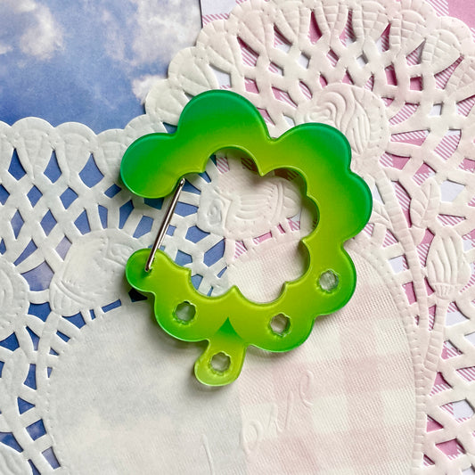 Lucky Clover Acrylic Carabiner image 0