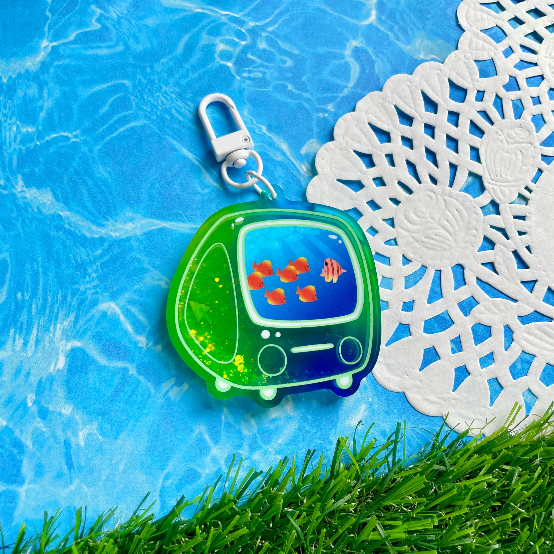 Frutiger Aero PC Liquid Glitter Keychain image 3
