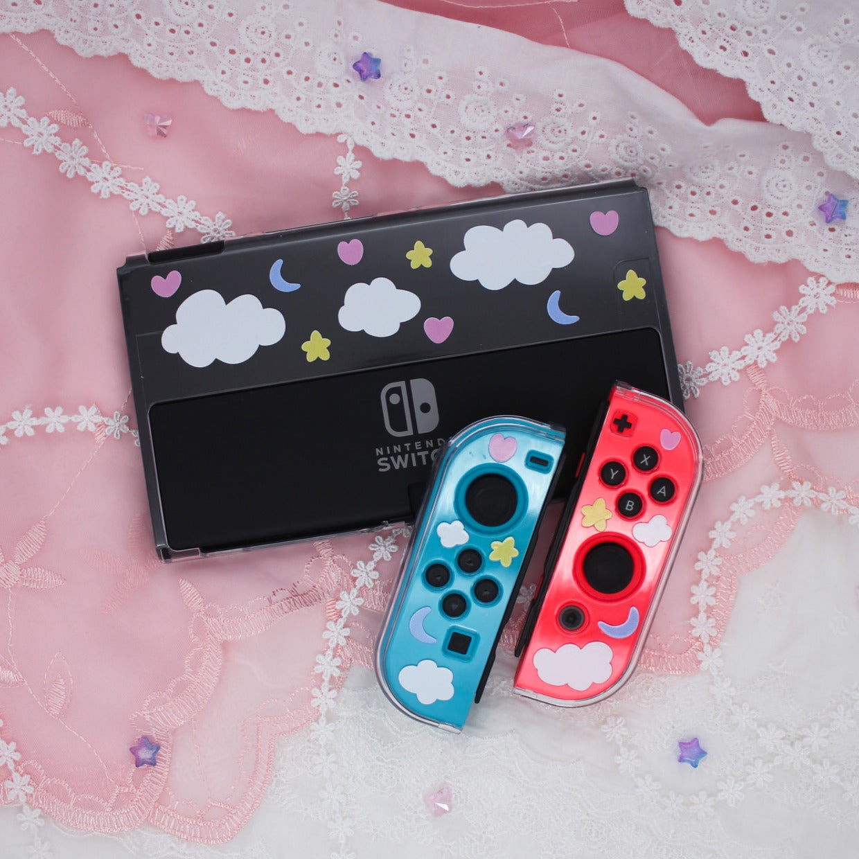 Dreamy Cloud Clear Nintendo Switch OLED Case image 4
