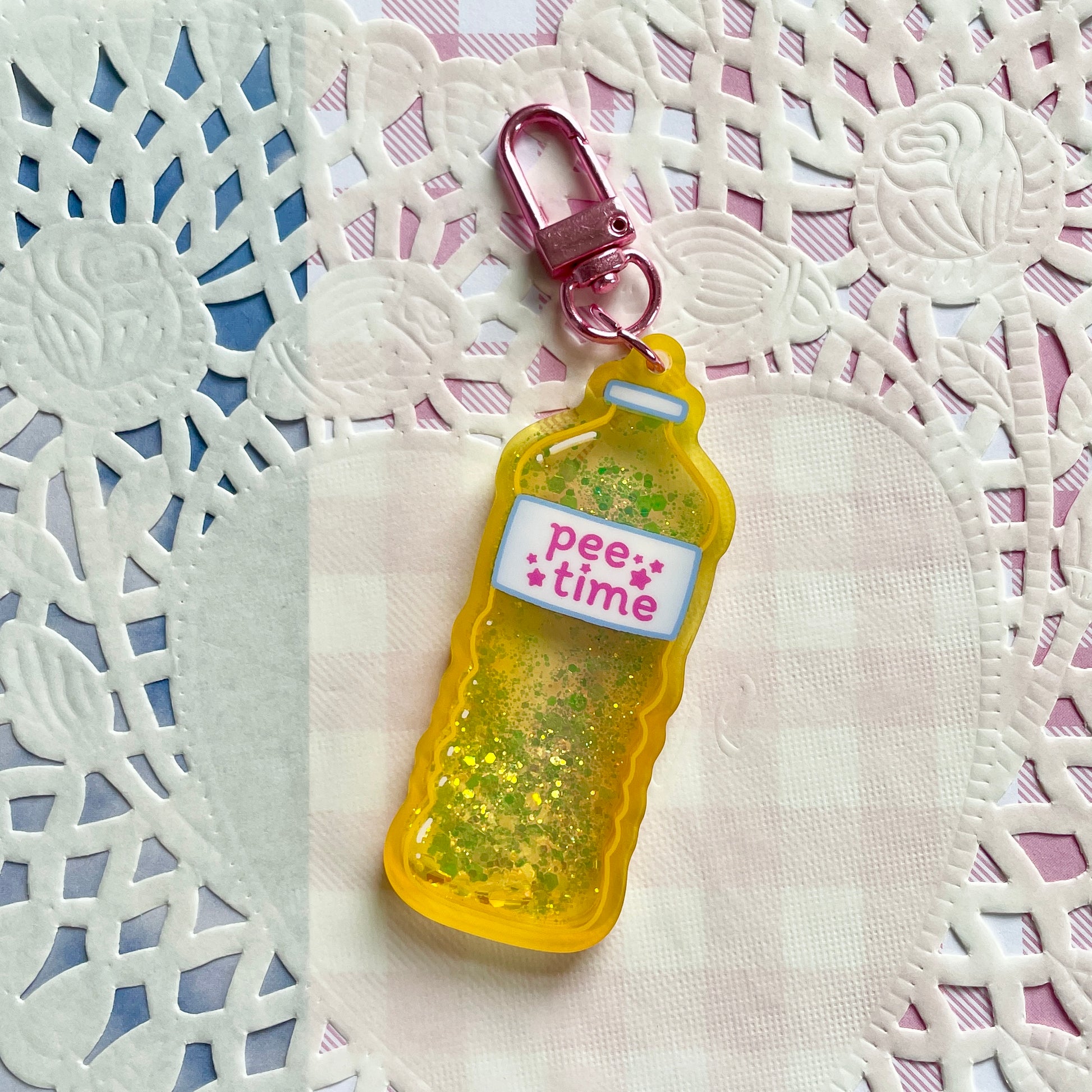 Pee Time Liquid Glitter Keychain image 4