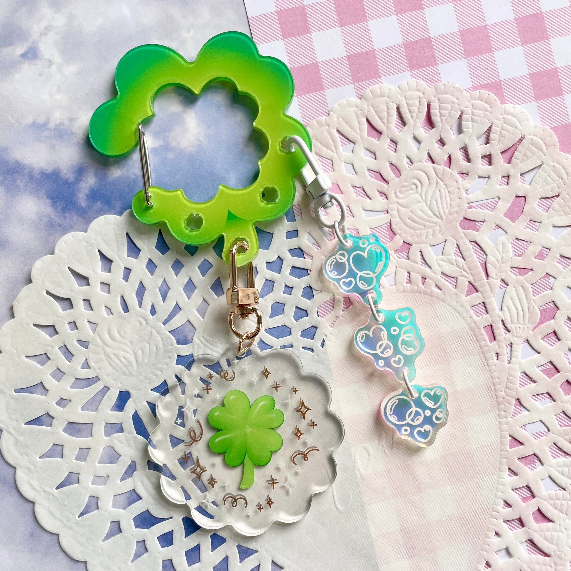 Lucky Clover Gold Foil Keychain image 3