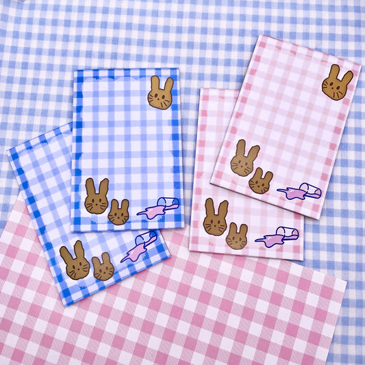 Gingham Bunny Cookie Memo Pad image 0