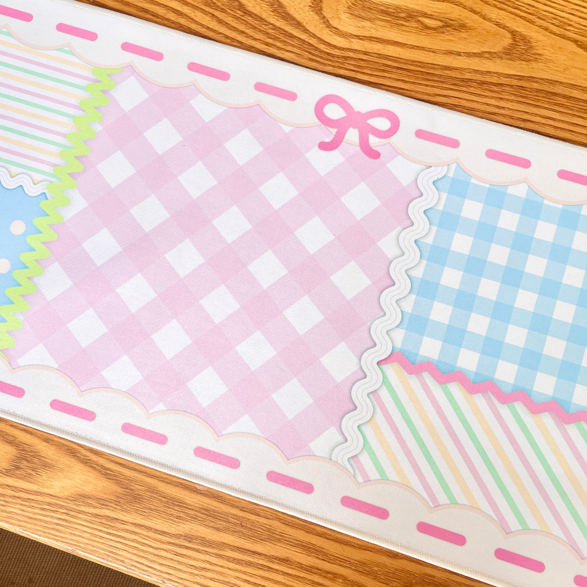 Pink Strawberry Quilt Desk Mat image 7