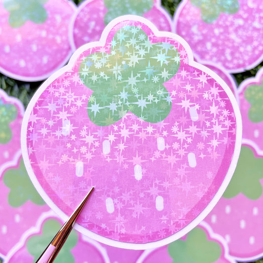 Pink Strawberry Sticker image 0